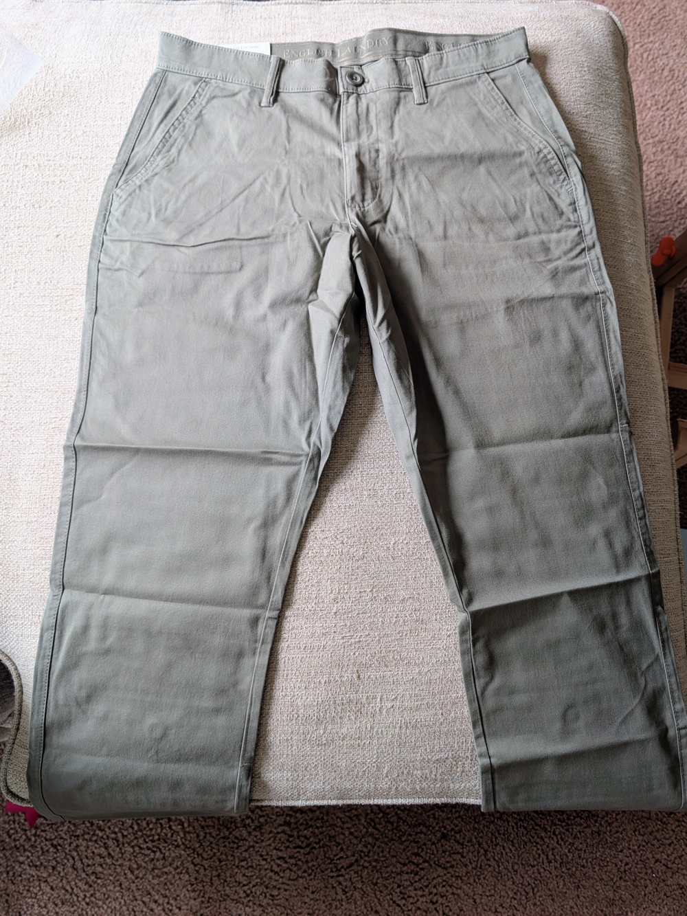 English Laundry Men's Straight Fit Chinos — Olive